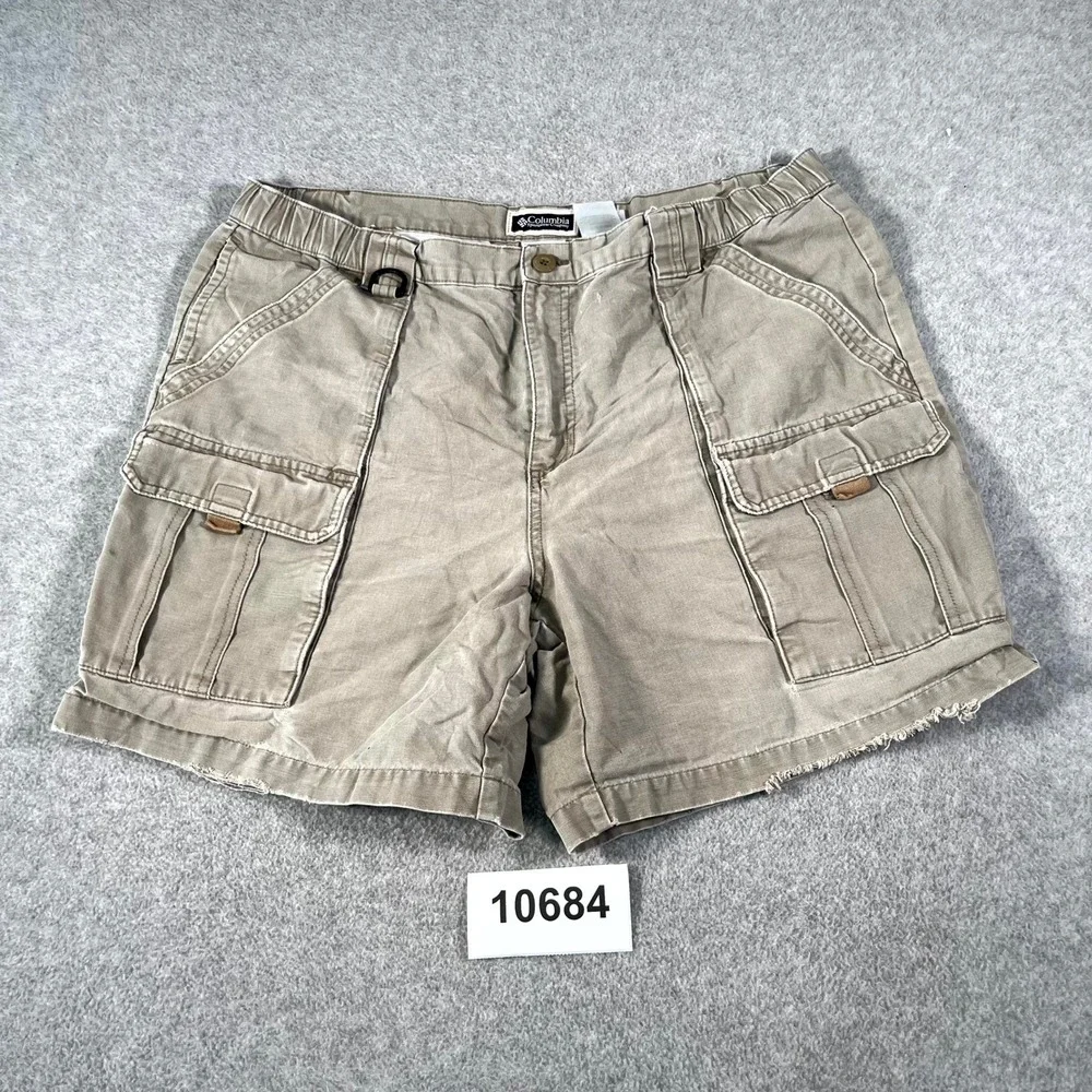 Columbia Sportswear Cargo Shorts Mens 38 Gray Cotton Hiking Camping Outdoor